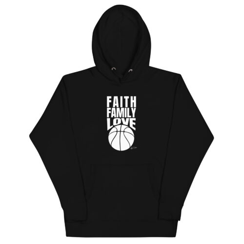 BST Gear faith family love basketball tee black front