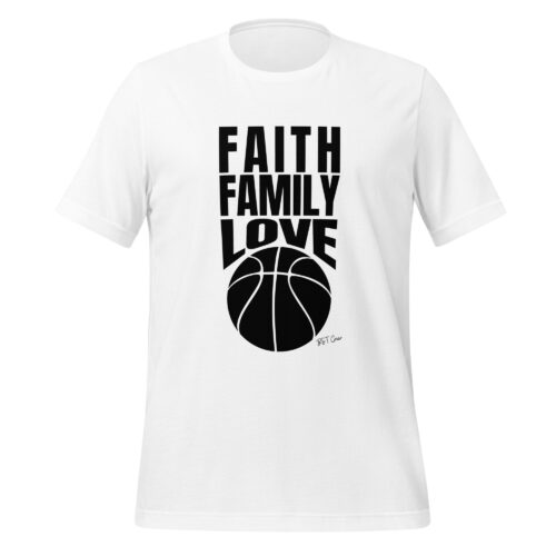 unisex-staple-t-shirt-white-front-69d828566fd8d.jpg BST Gear faith family love basketball tee white front